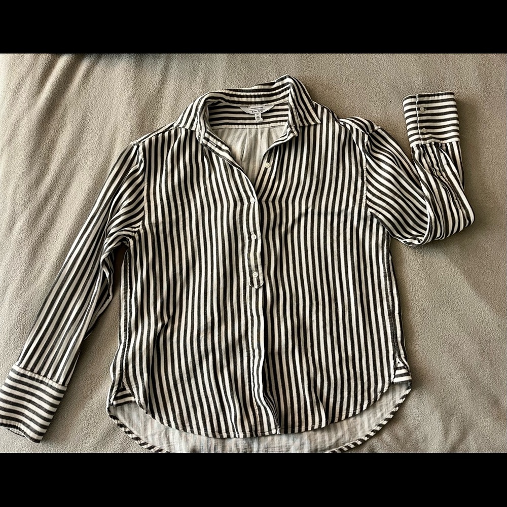 Grey and white button down shirt